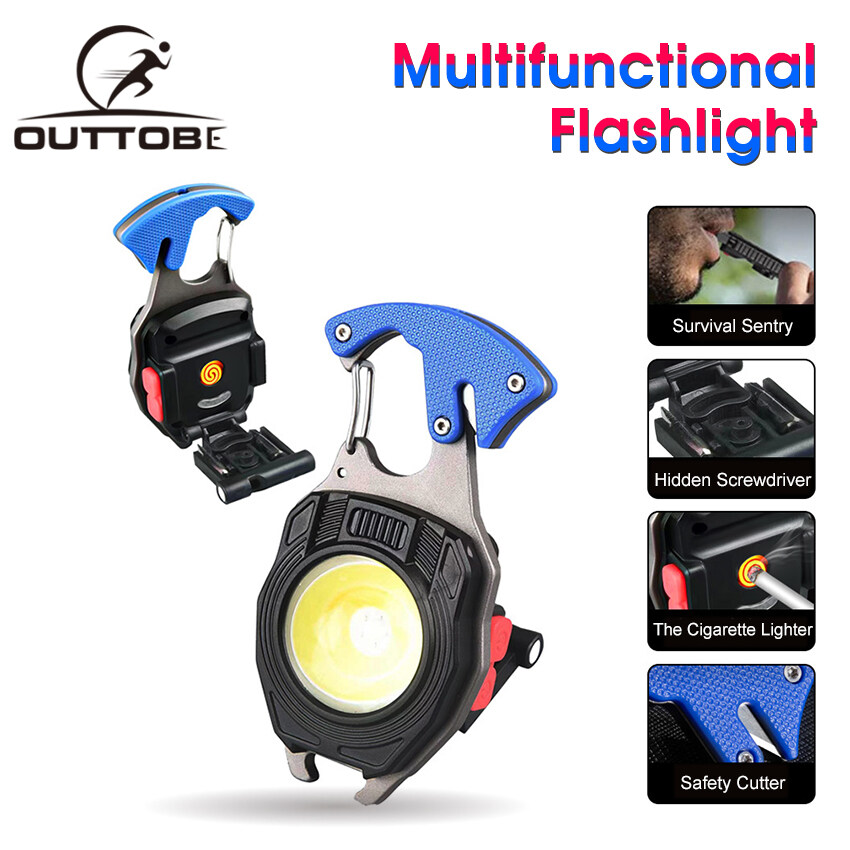 lampe de poche multifonctionnelle étanche Rechargeable à LED en alliage d'aluminium