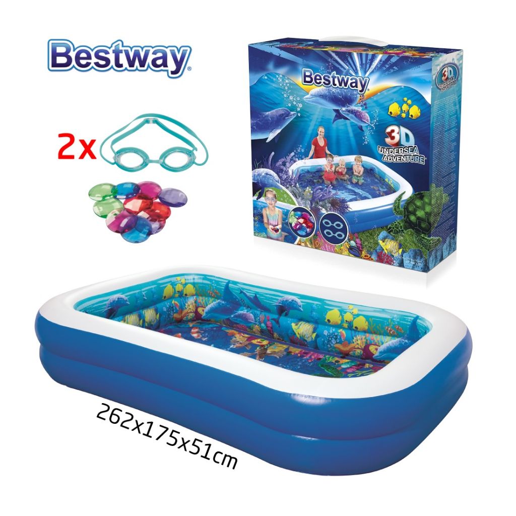 Bestway Piscine Gonflable 3D Aventure Sous-Marine #54177