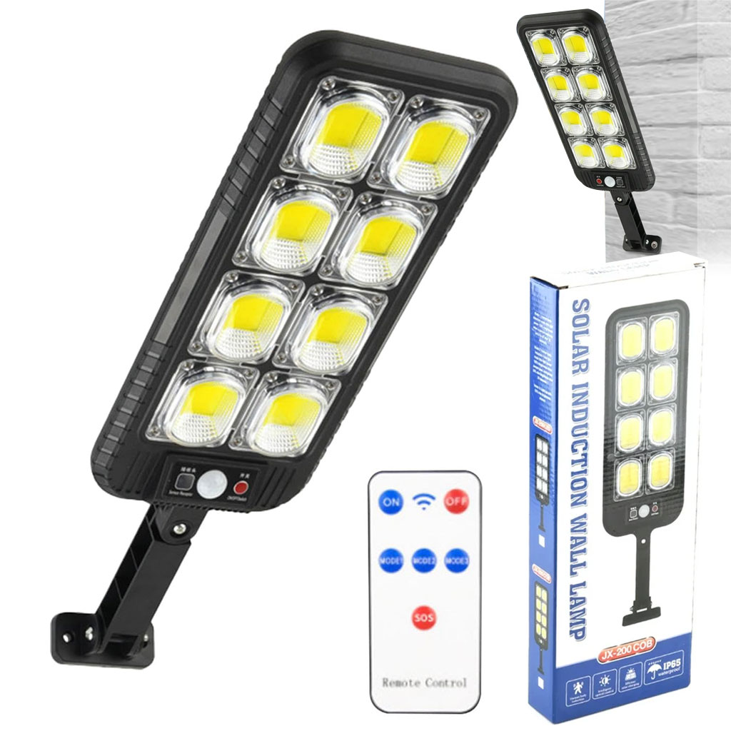 Lampadaires 144LED à énergie solaire étanche IP65 JX200 – مصباح خارجي يعمل بالطاقة الشمسية