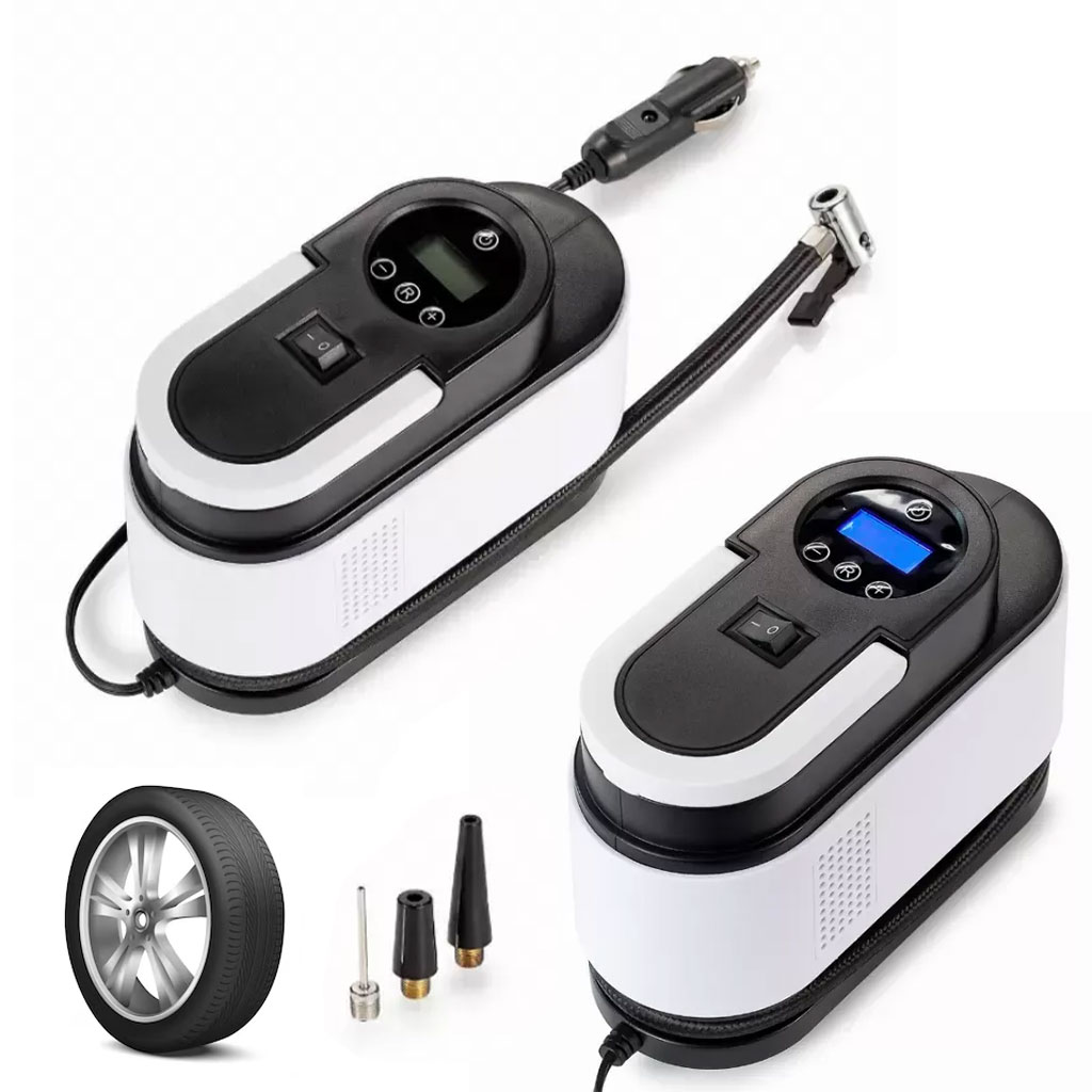 Compresseur d’Air Portable 12V 150 PSI Câble 2,8 m avec Éclairage LED – جهاز نفخ العجلات للسيارة