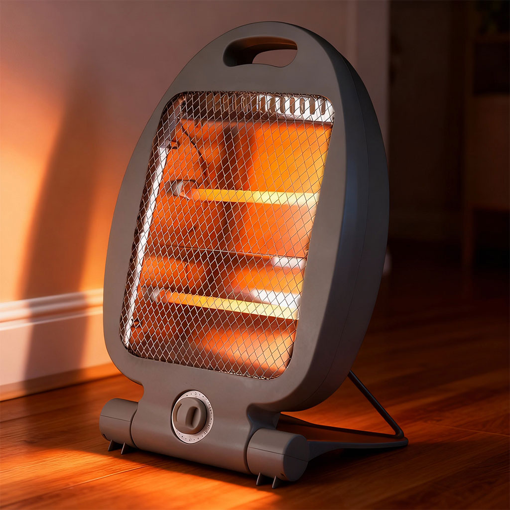 Chauffage à quartz 2 niveaux de chauffe de 800W avec Interrupteur de sécurité – مدفأة كهربائية