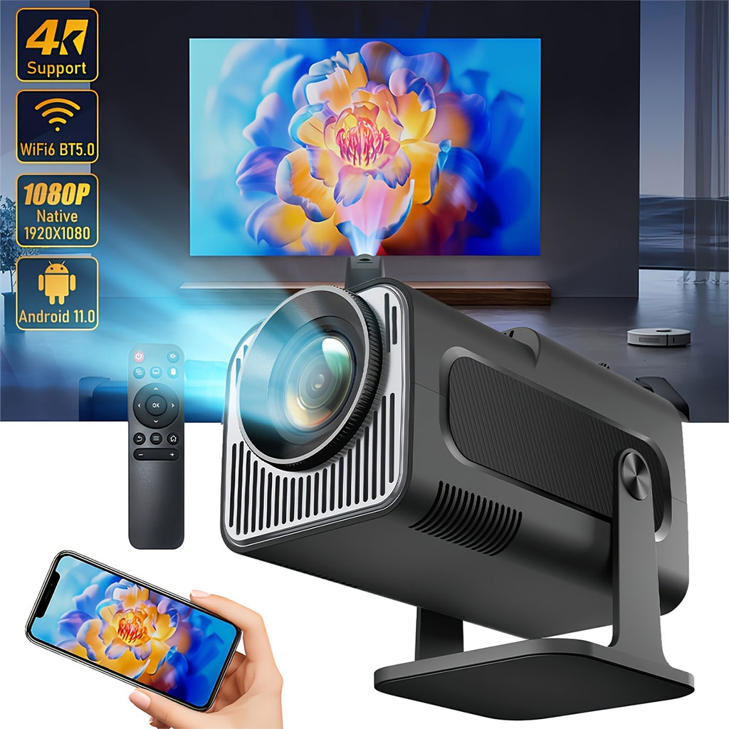 Projecteur portable Full HD HY300 Mini Android 11 WiFi6 et Bluetooth 5.0 - جهاز عرض ذكي