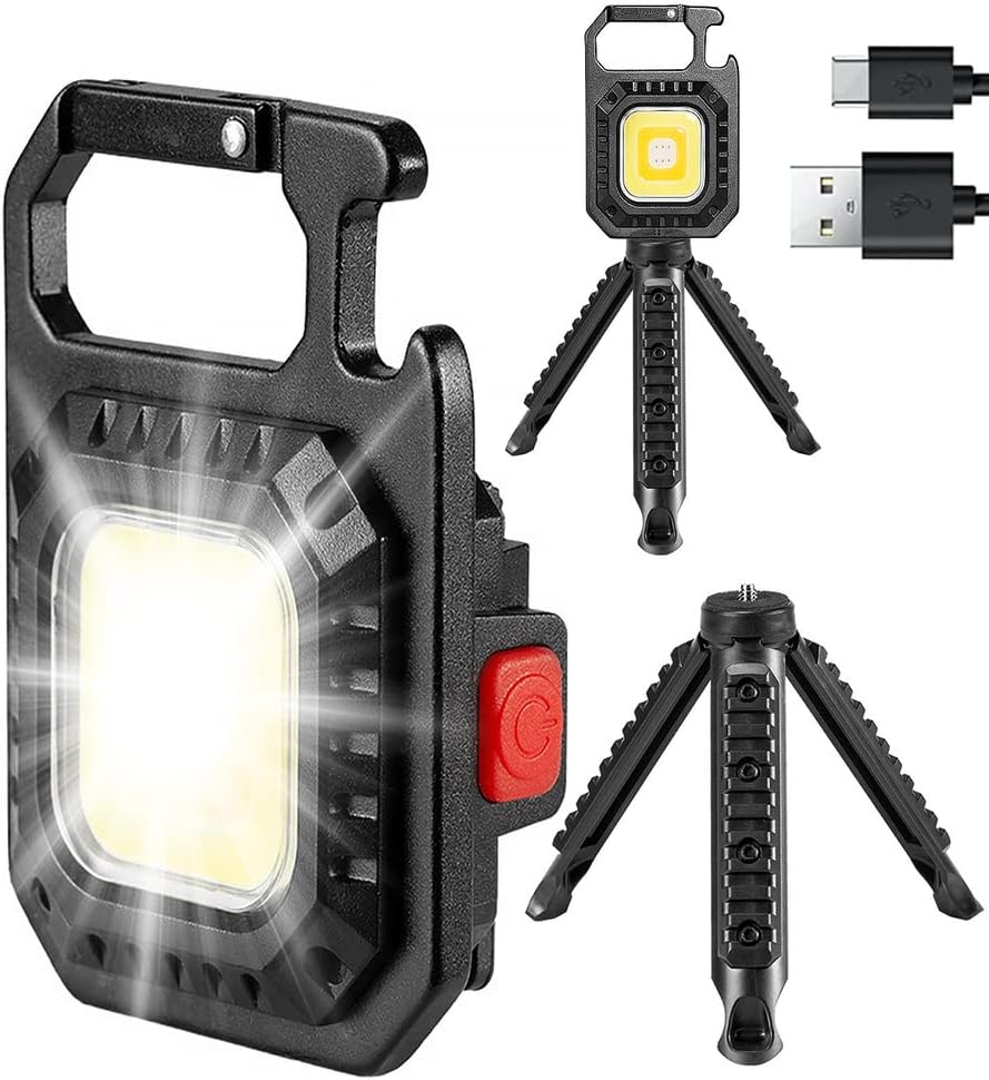 Mini Lampe de Poche COB LED Portable Rechargeable avec Trépied - مصباح متعدد الوظائف مع حامل