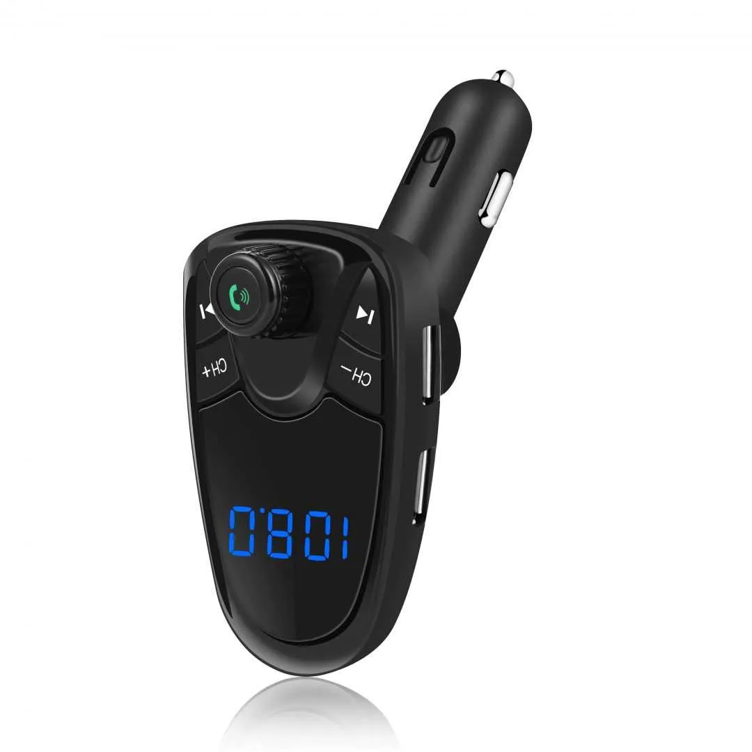 Transmetteur FM Modulateur pour Voiture - Affichage Numérique, Lecteur USB et Carte TF Charge Rapide - جهاز بث وتعديل ترددات للسيارة مع شاشة رقمية وشاحن سريع