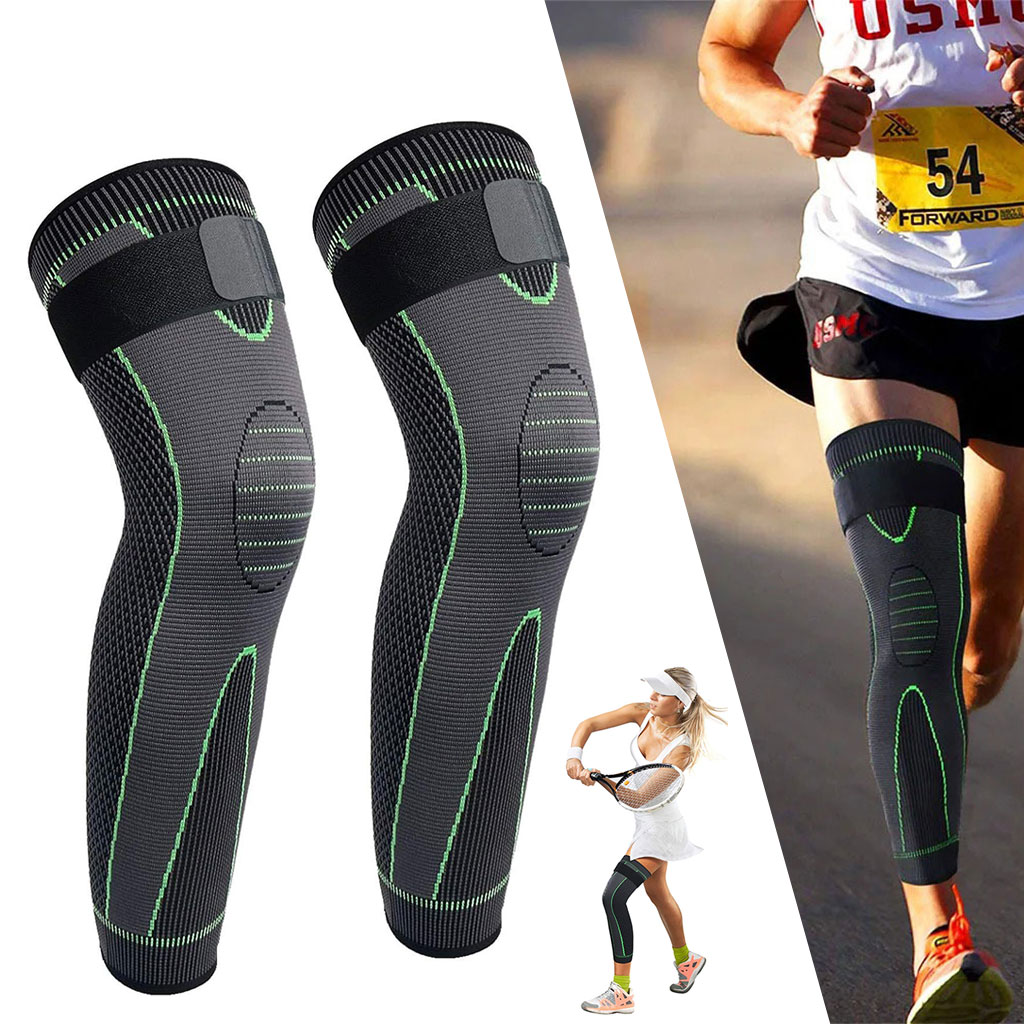 Jambière de Compression Longue avec Sangle Réglable et Tricotage 3D 2Pcs - مشد الساق الكامل والمفصل مع حزام تثبيت 2 قطع