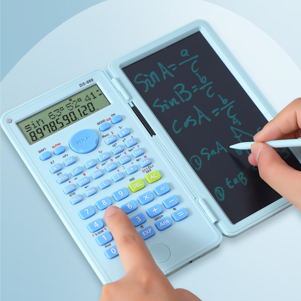 Calculatrice Scientifique 2en1 (240 Fonctions) avec Tapis d'Écriture LCD 6P et Stylet Intégré - حاسبة علمية متطورة 2 في 1 مع لوح كتابة وملاحظات